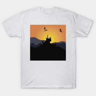 Dragon Looking At The Sunset T-Shirt